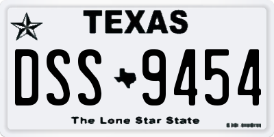 TX license plate DSS9454