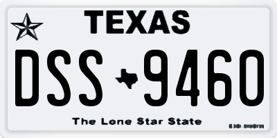 TX license plate DSS9460
