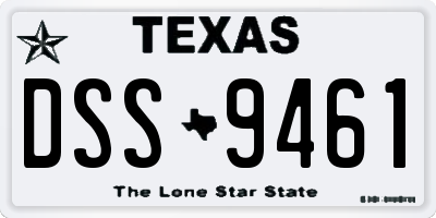 TX license plate DSS9461