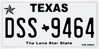 TX license plate DSS9464