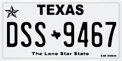 TX license plate DSS9467