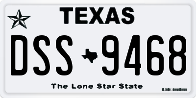 TX license plate DSS9468