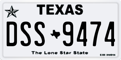 TX license plate DSS9474