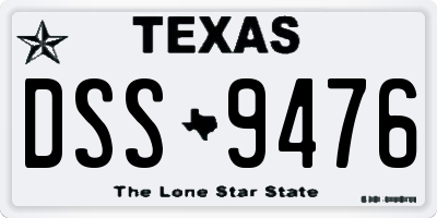 TX license plate DSS9476