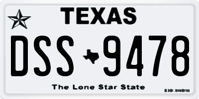 TX license plate DSS9478