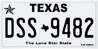 TX license plate DSS9482