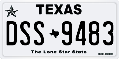 TX license plate DSS9483