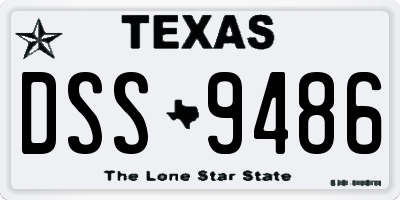 TX license plate DSS9486