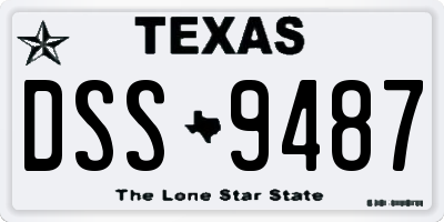 TX license plate DSS9487
