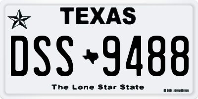 TX license plate DSS9488
