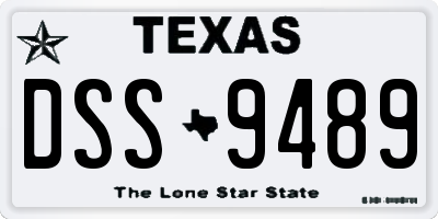 TX license plate DSS9489