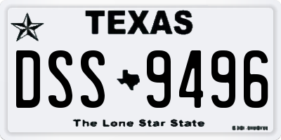 TX license plate DSS9496