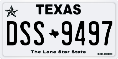 TX license plate DSS9497