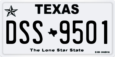 TX license plate DSS9501
