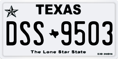 TX license plate DSS9503
