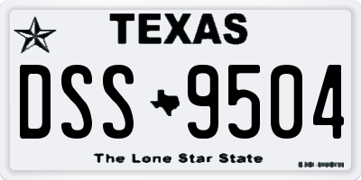 TX license plate DSS9504