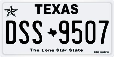 TX license plate DSS9507
