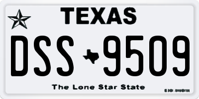 TX license plate DSS9509
