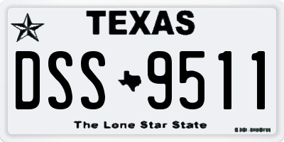 TX license plate DSS9511