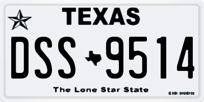 TX license plate DSS9514