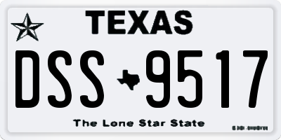 TX license plate DSS9517