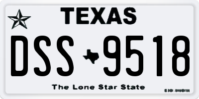 TX license plate DSS9518