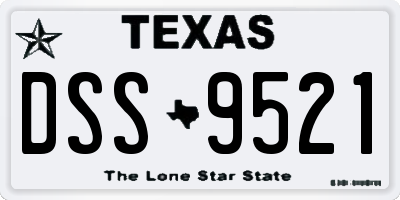TX license plate DSS9521