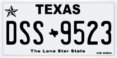TX license plate DSS9523