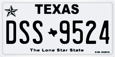 TX license plate DSS9524