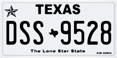 TX license plate DSS9528