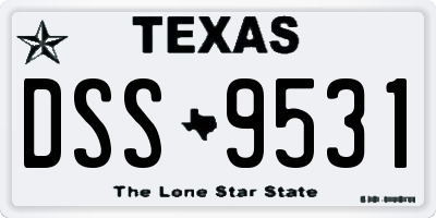 TX license plate DSS9531