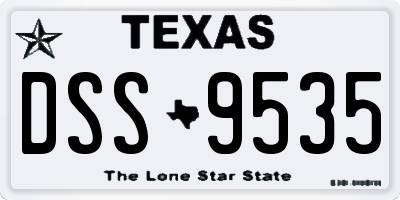 TX license plate DSS9535