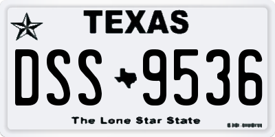TX license plate DSS9536