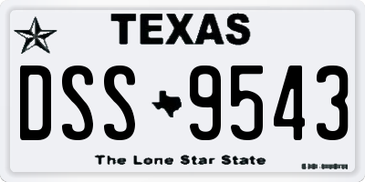TX license plate DSS9543