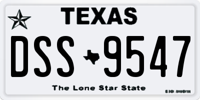 TX license plate DSS9547