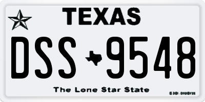 TX license plate DSS9548