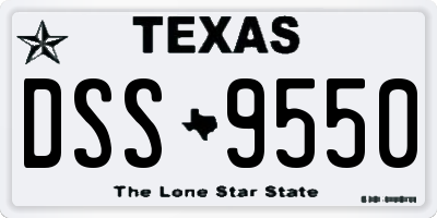 TX license plate DSS9550