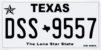 TX license plate DSS9557