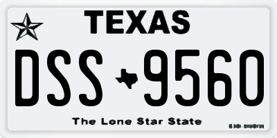 TX license plate DSS9560