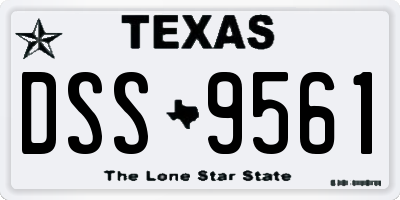 TX license plate DSS9561