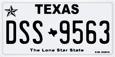 TX license plate DSS9563