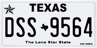 TX license plate DSS9564