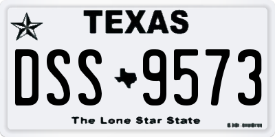 TX license plate DSS9573