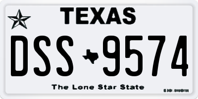 TX license plate DSS9574