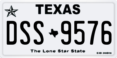 TX license plate DSS9576