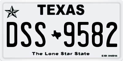 TX license plate DSS9582