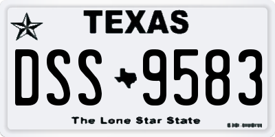 TX license plate DSS9583