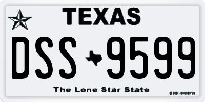 TX license plate DSS9599