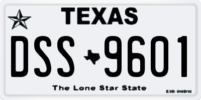 TX license plate DSS9601