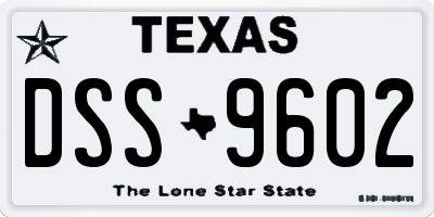 TX license plate DSS9602